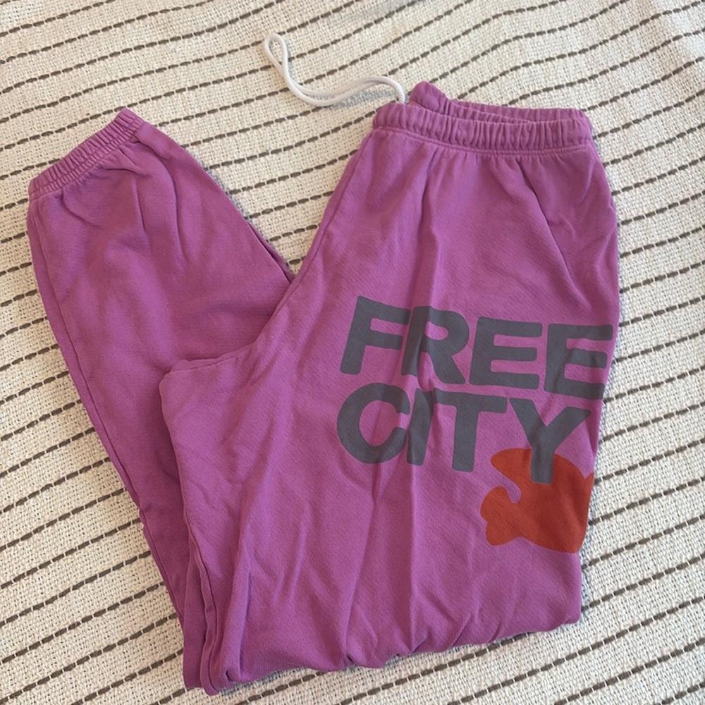 Pinkish purple sweatpants from Free City